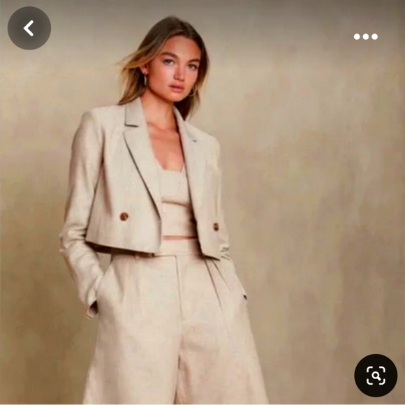 NWOT Banana Republic Linen Cotton Cropped Blazer - Picture 1 of 9